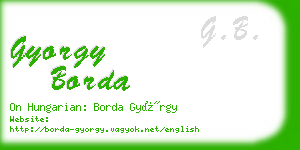 gyorgy borda business card